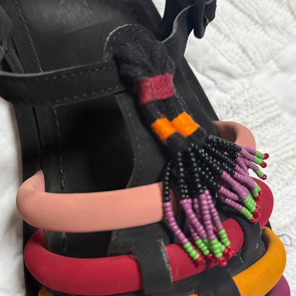 Farm Rio Black Beaded Rainbow Tube Strap Sandal size 11 - Picture 9 of 12